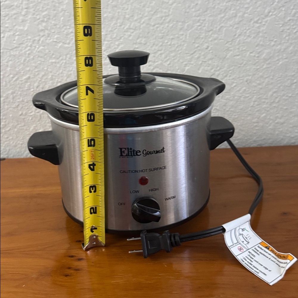 Elite Gourmet 1.5 Quart Slow Cooker Small Crockpot Stainless Steel